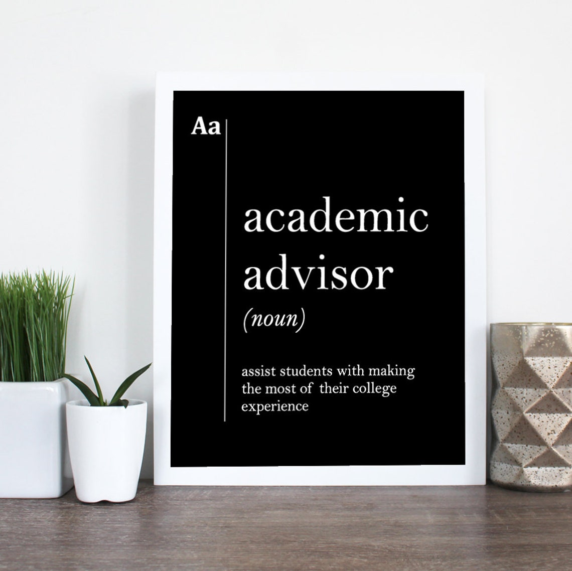 Academic Advisor Definition Quote Black Bold Typography Wall Art - Image 2