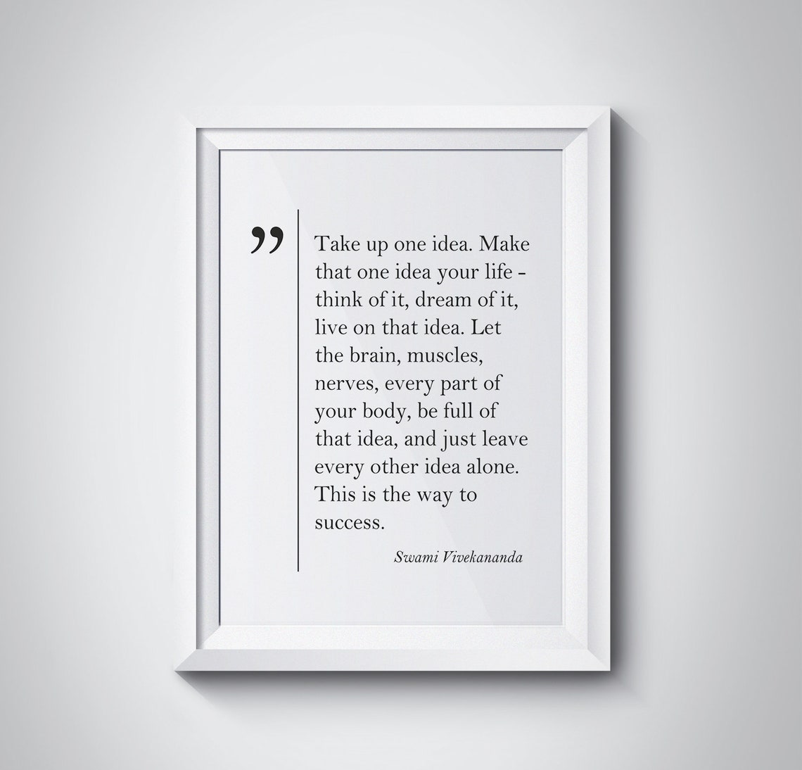 Swami Vivekananda One Idea Way to Success Quote Print Gift Decor