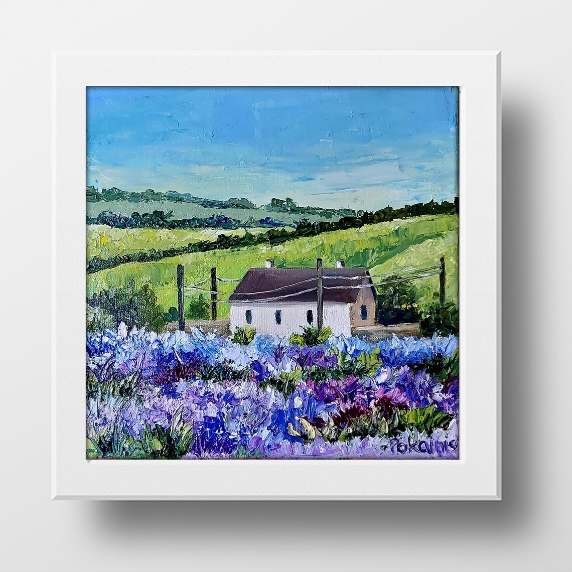 Bluebonnet Flower Field Oil Painting Poster Country House View - Image 3