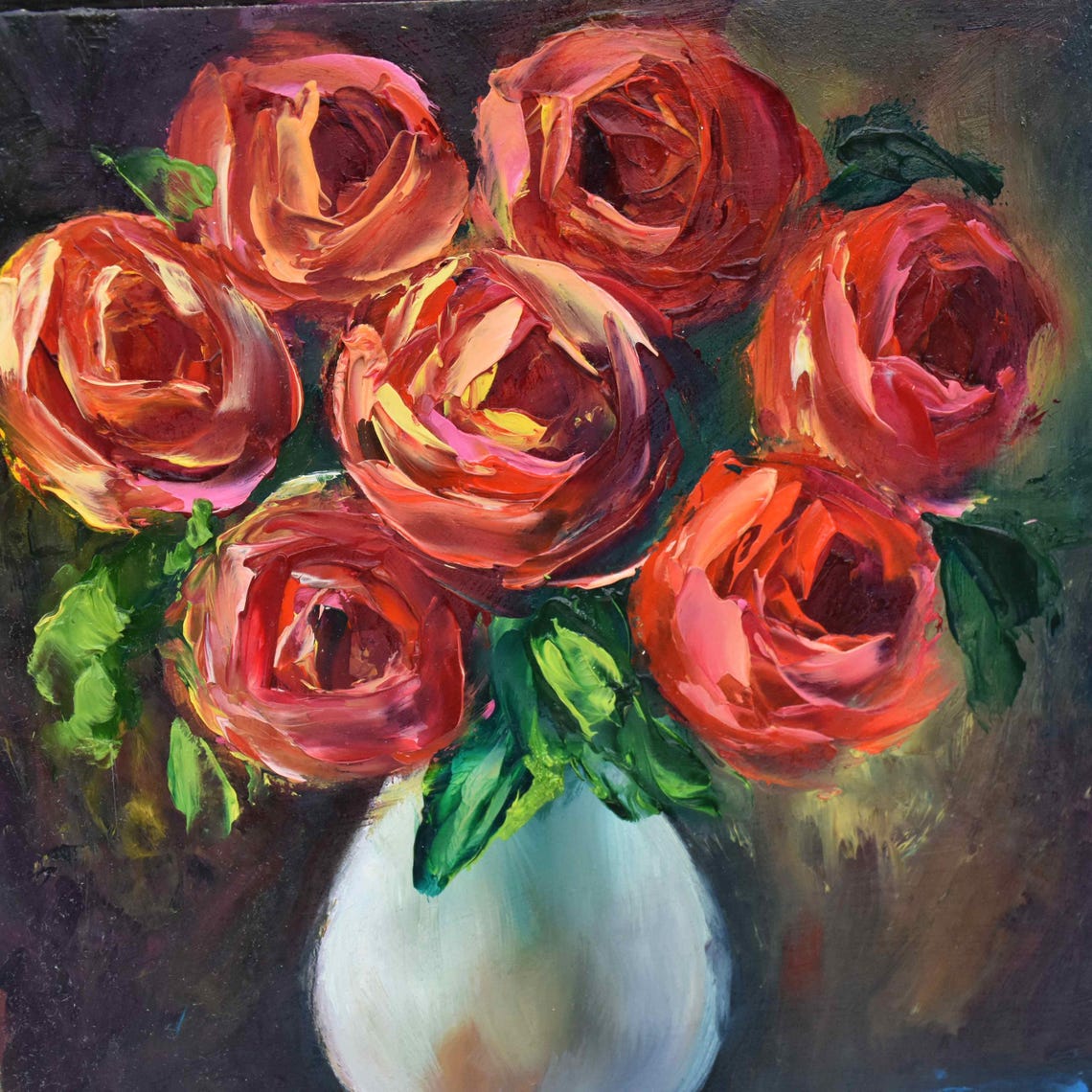 Rose Original Art Roses Flowers Art Painting Pink Pink Flower Original Roses Original Art Rose Painting Oil Art Painting In Oil Hand Painted