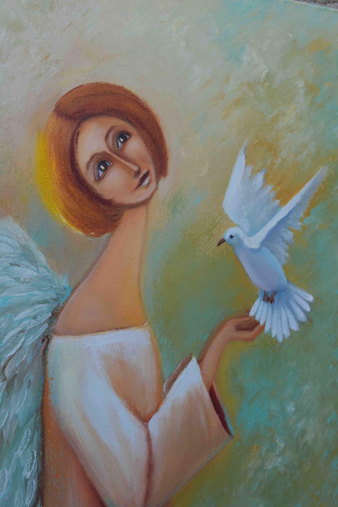 Angel Home Art Angel Painting Angel Art Beautiful Angel Art Religious Painting Religious Wall Art Angel For Home Art Painting In Oil - Image 4