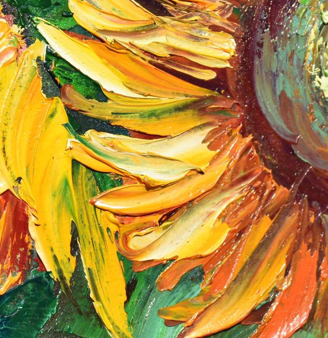 Sunflowers Painting Painting Sunflower Wall Art 3d Oil Painting Knife Art Sunflower Yellow Oil Painting Flower Sunflower Art Flowers - Image 2