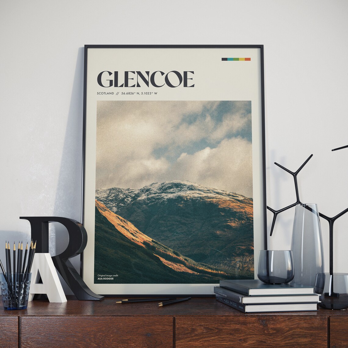 Glencoe Retro Poster Design, Vintage Travel Poster