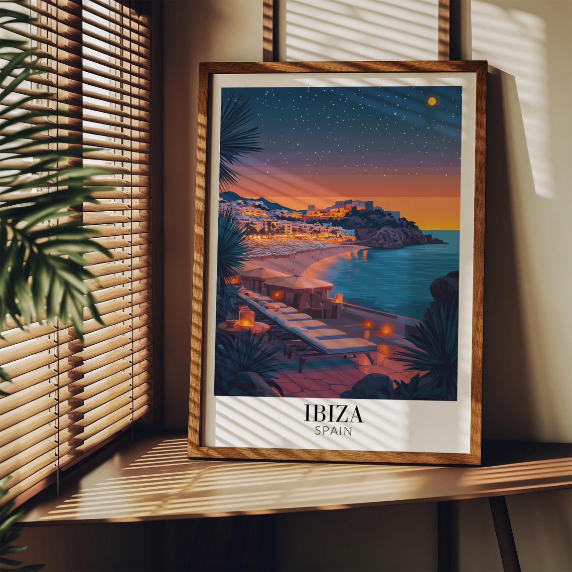 Golden Hour Ibiza Spain Sunset Beachfront Lounge Glow Poster - Image 3