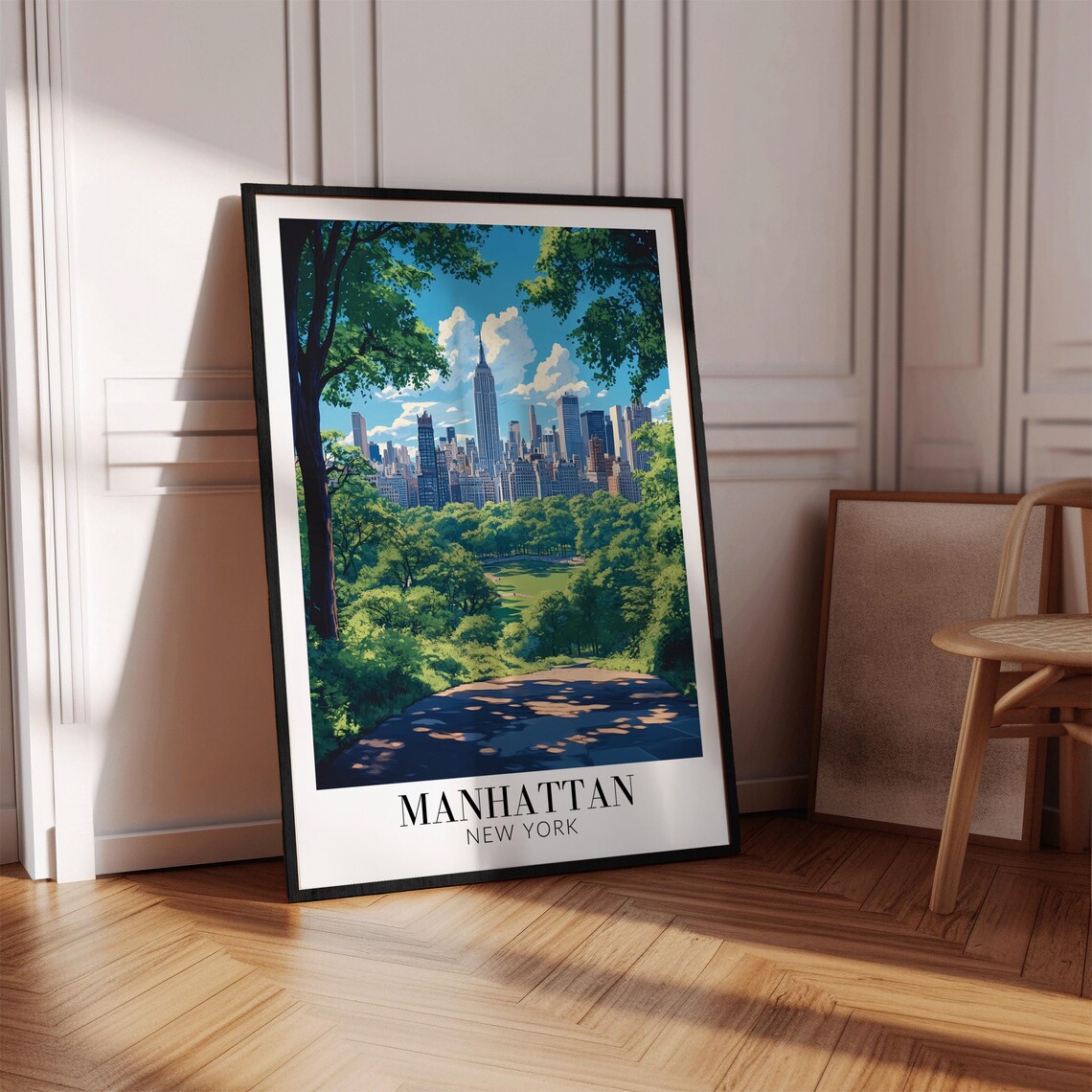 Manhattan New York Central Park Daytime City Skyline Art Poster - Image 4