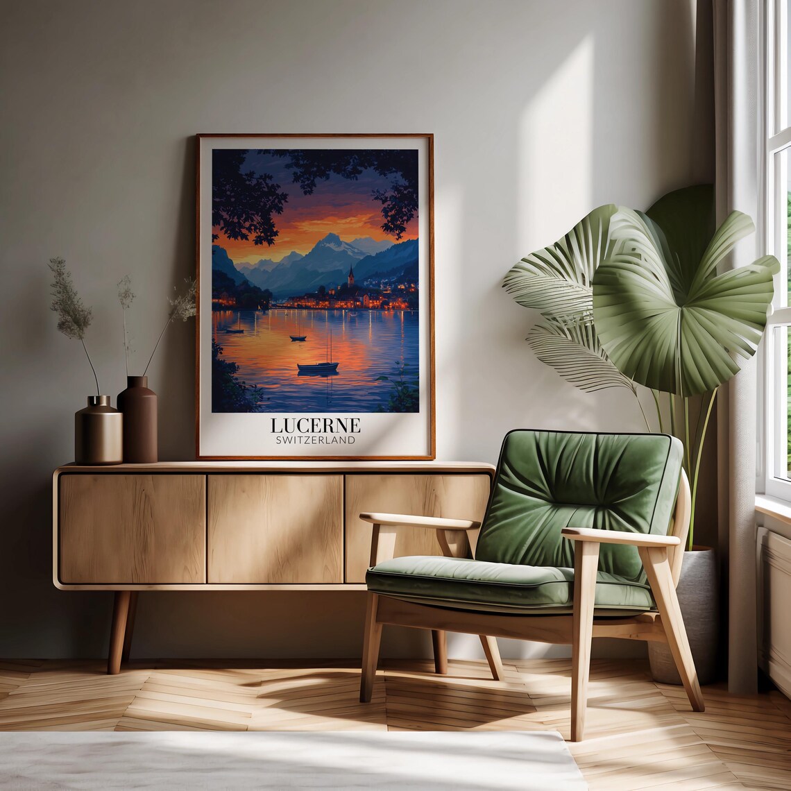 Lucerne Switzerland Travel Poster, Wall Decor - Image 3