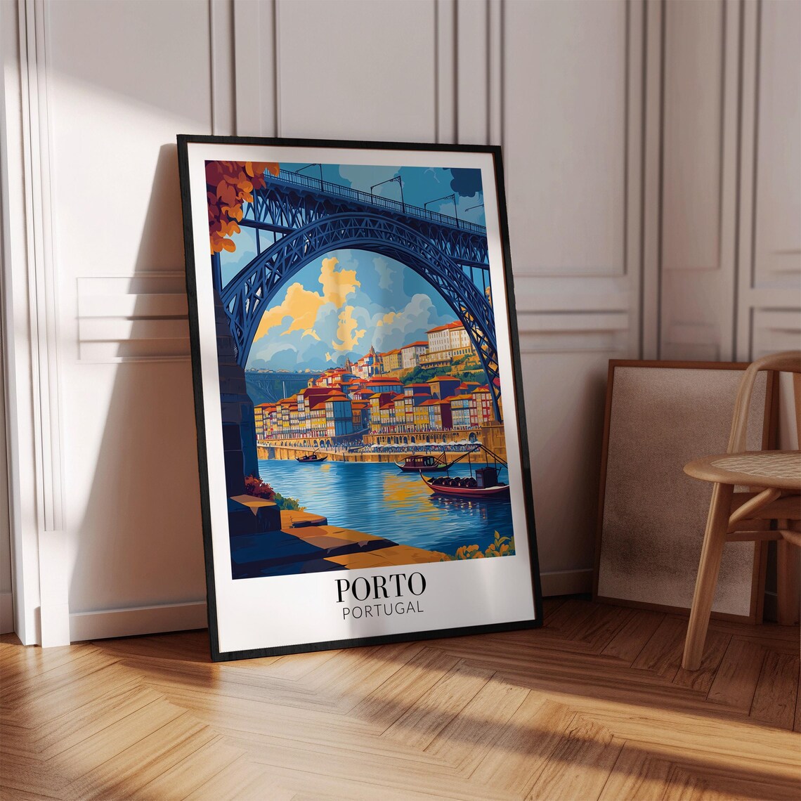 Porto Dom Luis I Bridge Douro River Rabelo Boats Travel Poster - Image 4