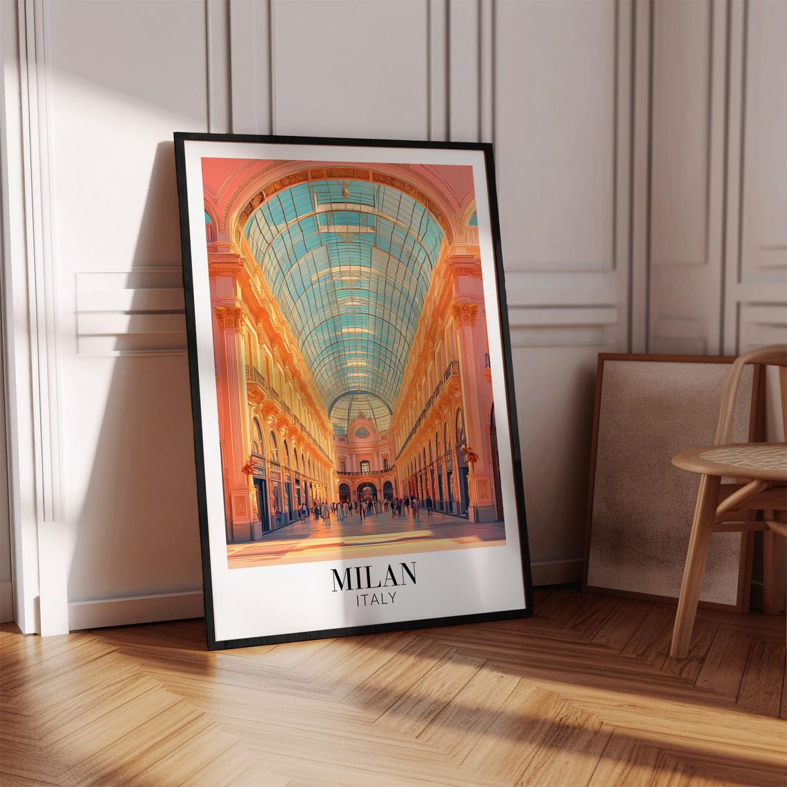 Milan Galleria Vittorio Emanuele II Warm Vaulted Interior Poster - Image 2