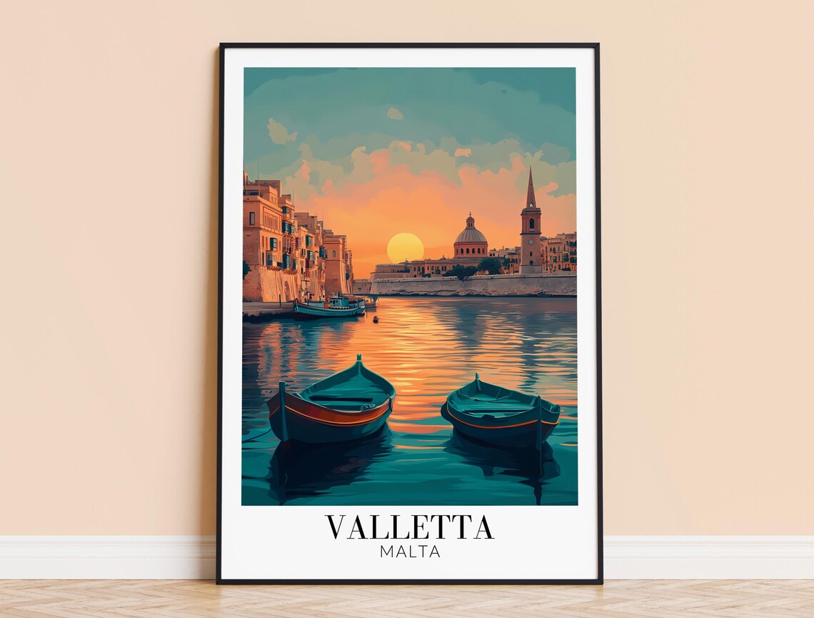 Valletta Malta Travel Poster, Home Decor