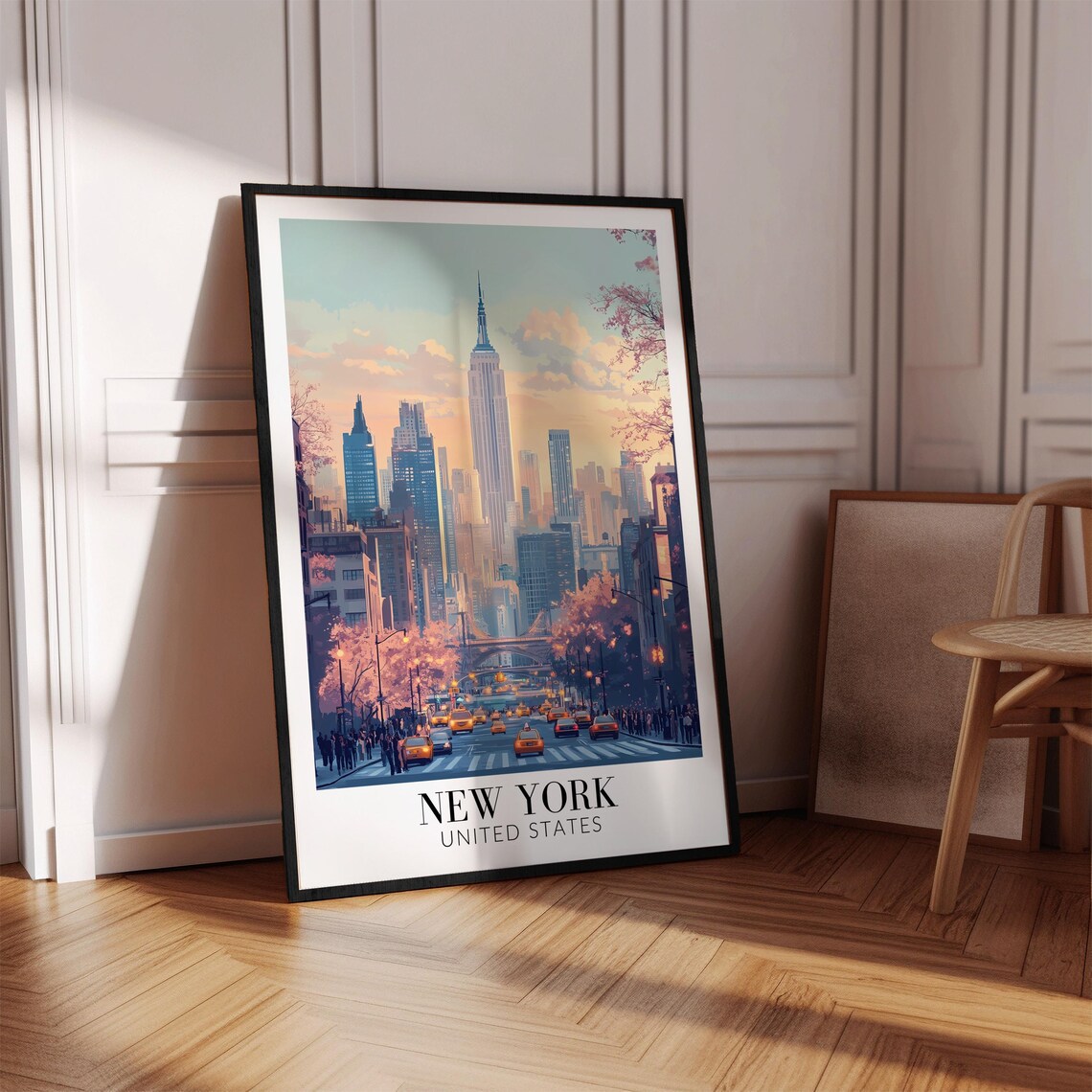 New York City Empire State Building Spring Blossom Travel Poster - Image 4