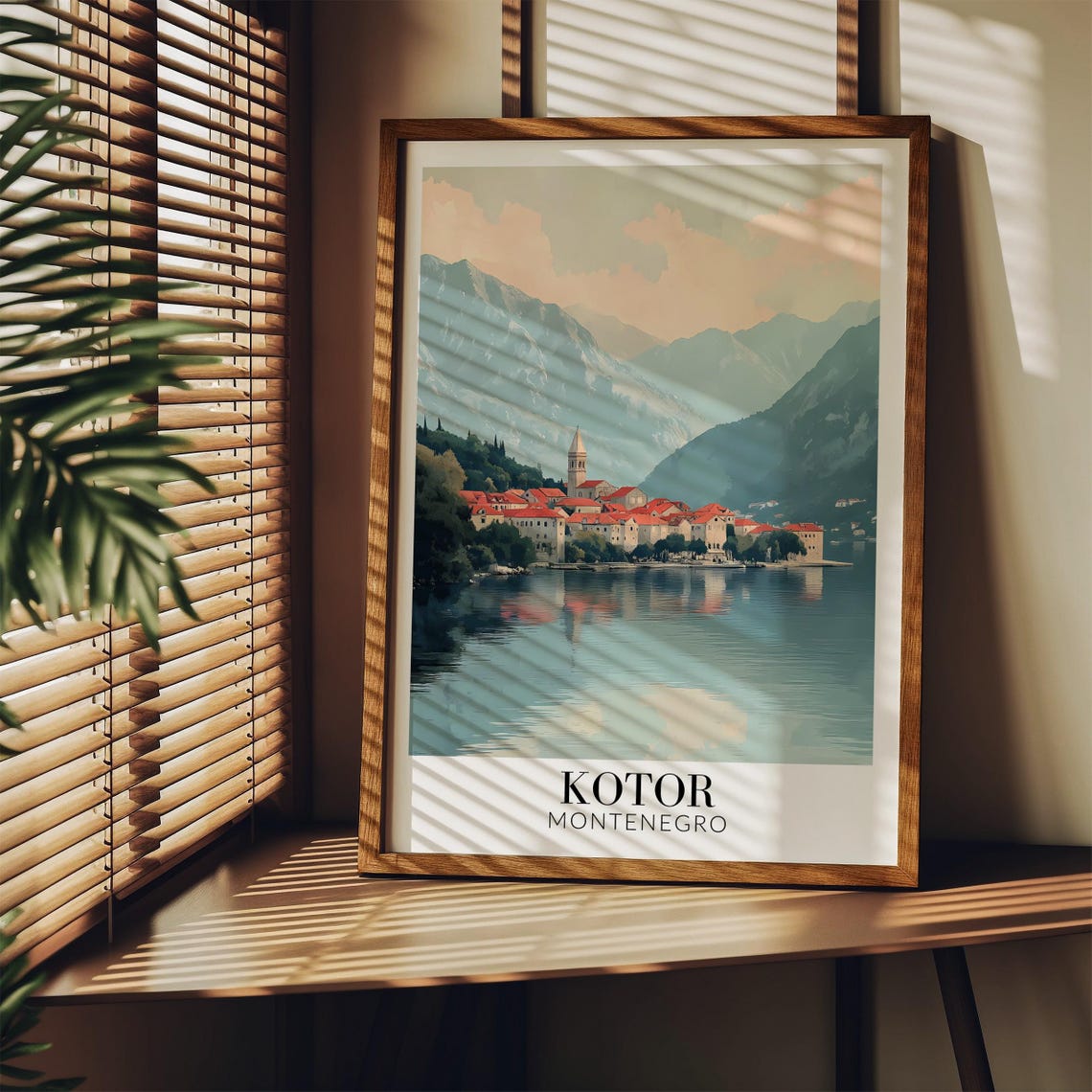 Kotor Montenegro Travel Poster with Bay Red Rooftops and Mountain View - Image 3