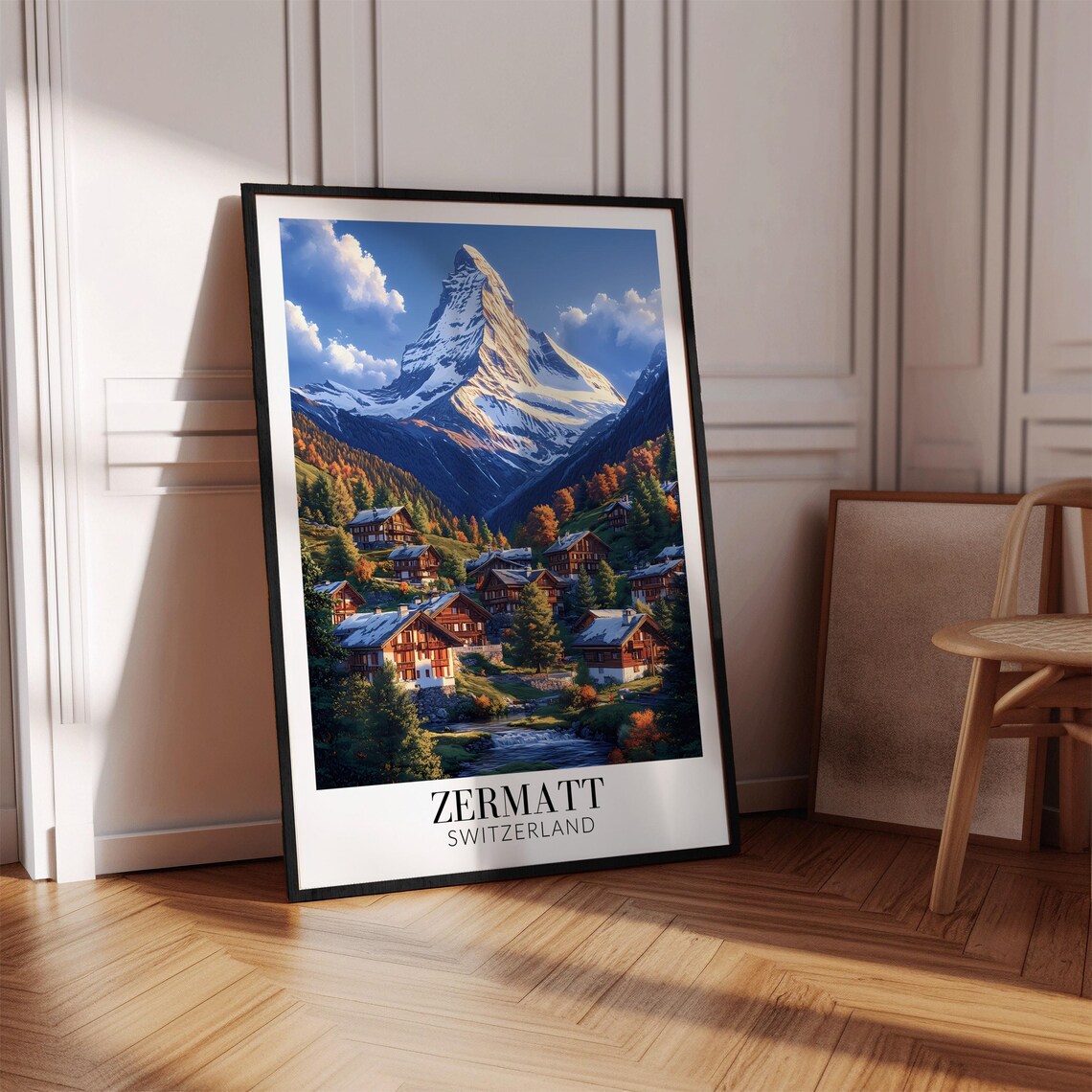 Zermatt Switzerland Matterhorn Village Vintage Travel Poster - Image 4