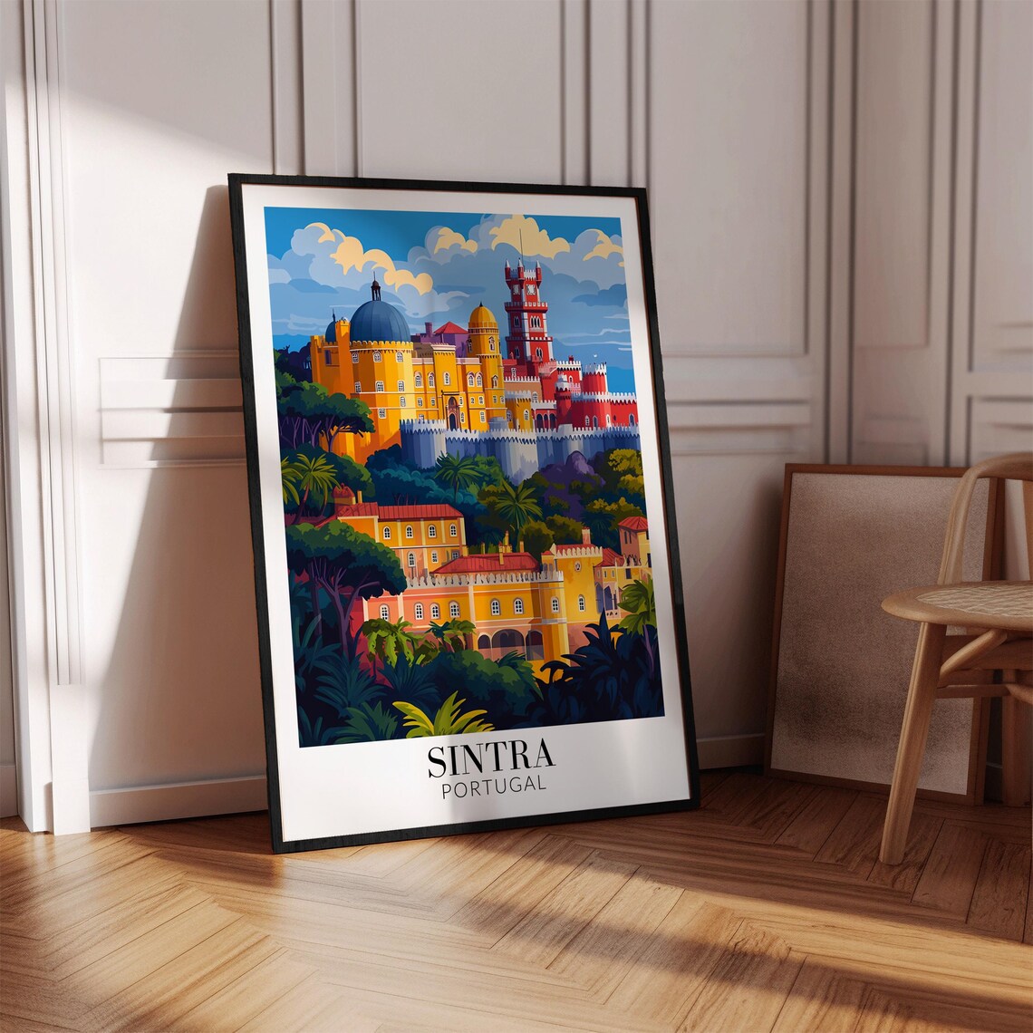 Sintra Portugal Pena Palace Colorful Hilltop Castle Travel Poster - Image 4