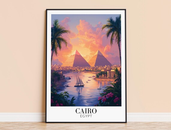 Cairo Print Cairo Egypt Travel Wall Hanging Home Decoration Gift For Art Lovers Cairo Wall Poster Art