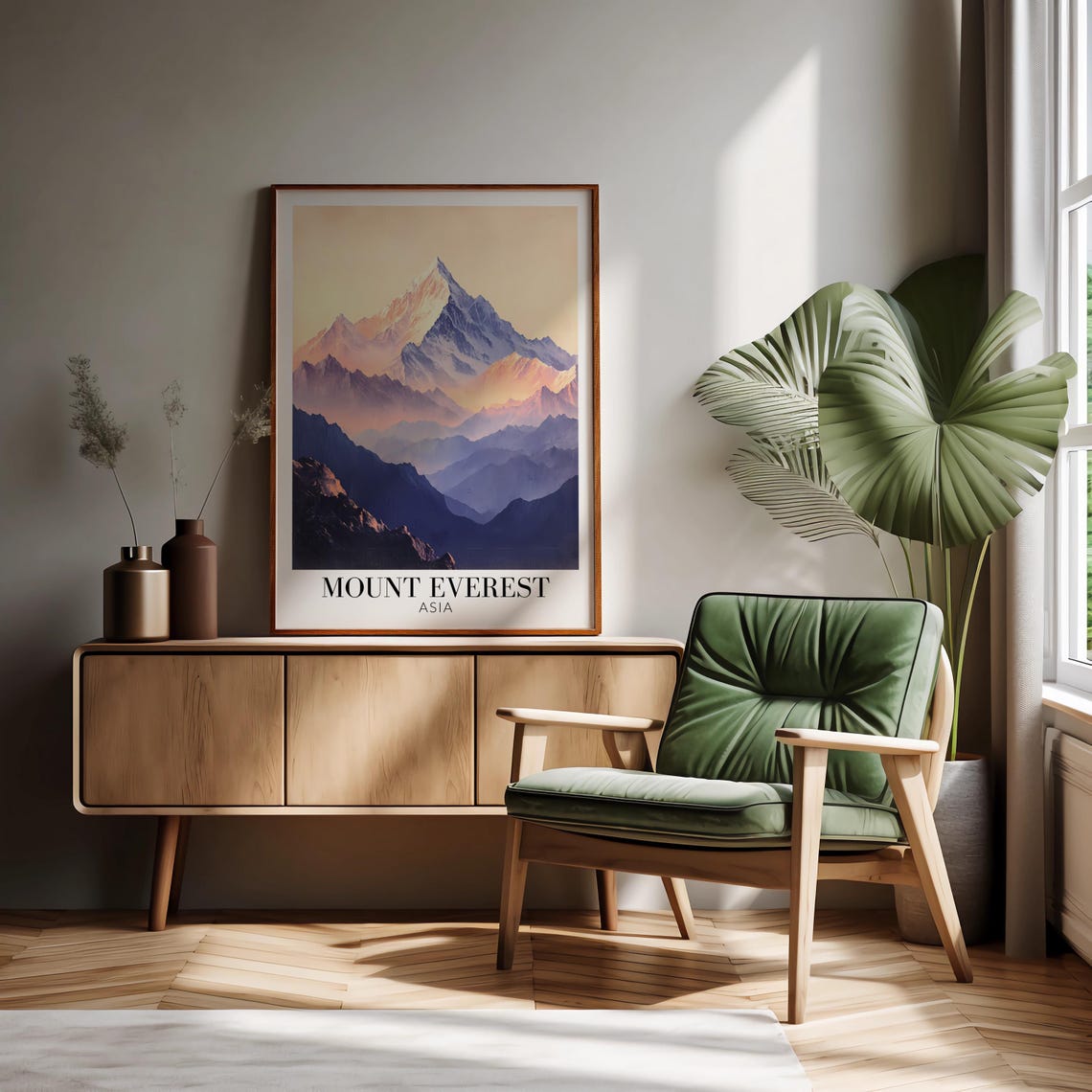 Mount Everest Asia Pink Alpenglow Himalayan Peaks Art Poster - Image 2