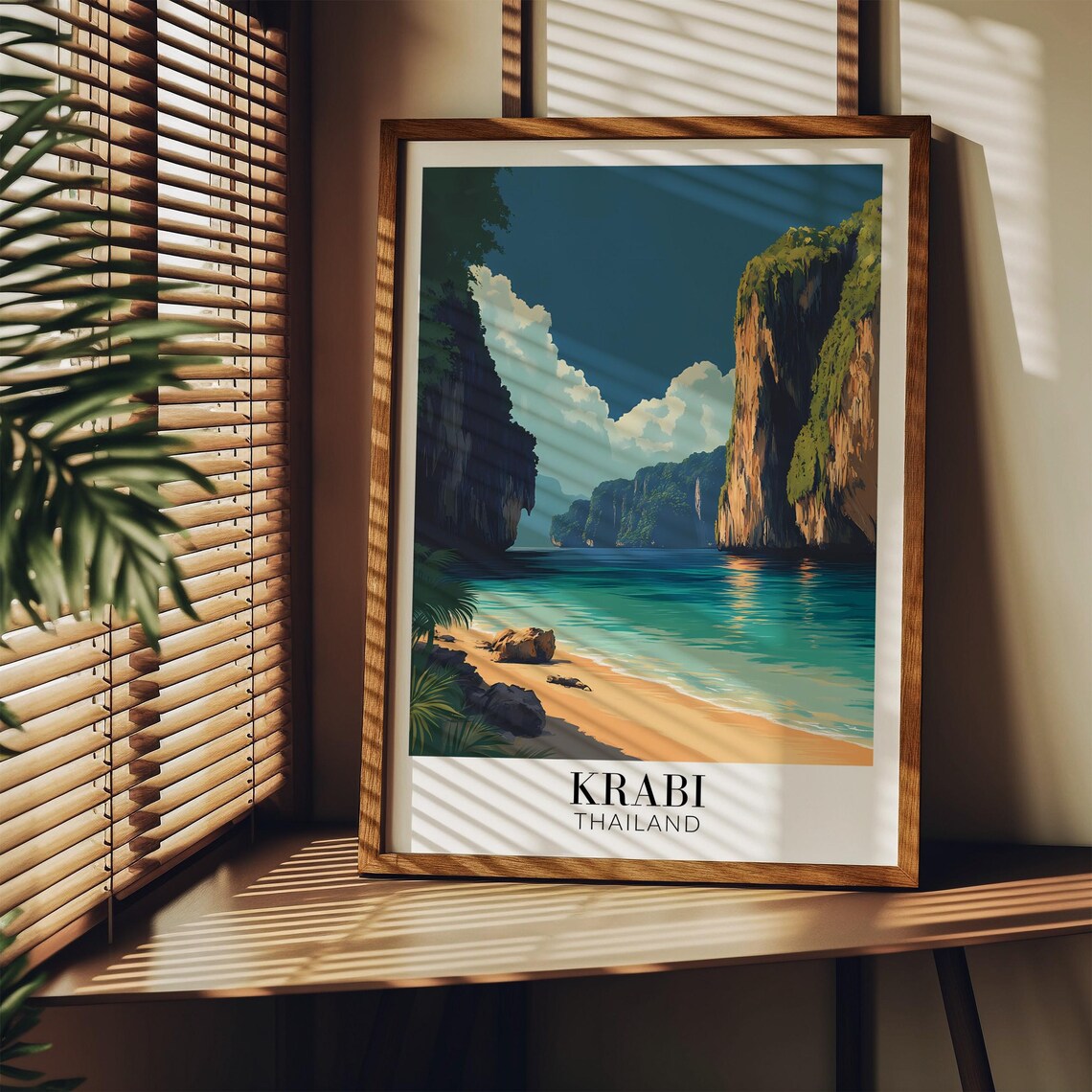 Krabi Thailand Turquoise Bay Karst Islands White Sand Beach Poster - Image 3