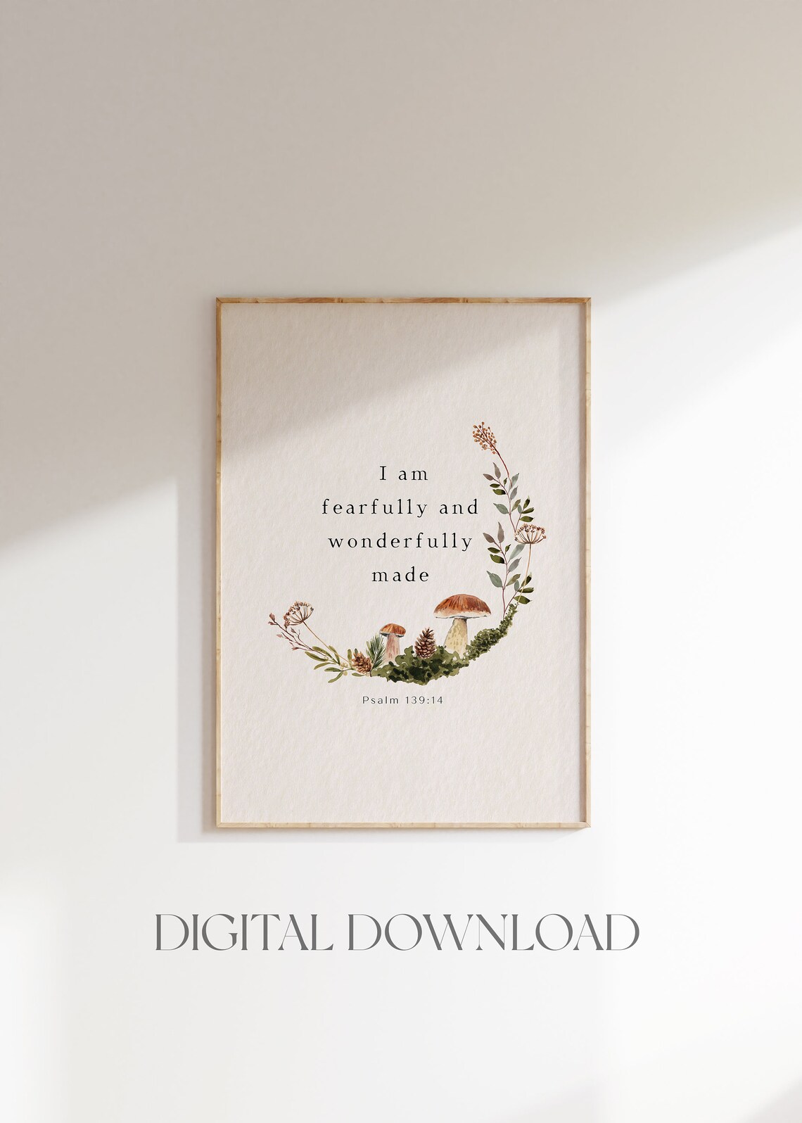 Psalm 139:14 Wildflower Nursery Christian Art Print - Image 3