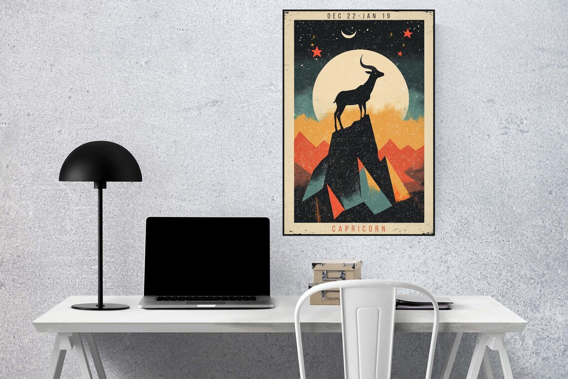Capricorn Zodiac, Vintage Astrology Art Print - Image 2