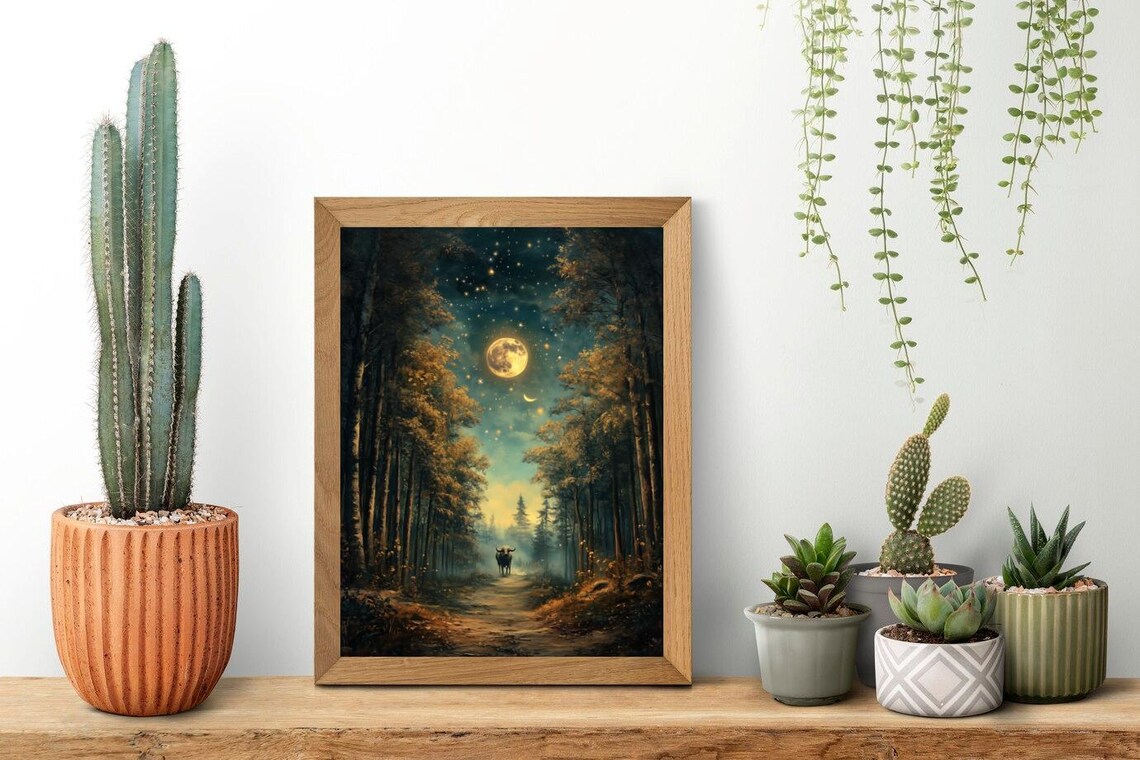 Mystical Taurus Zodiac, Boho Astrology Sign - Image 3