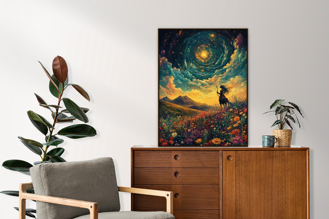 Magical Night Sky, Fantasy Landscape Art Print - Image 2
