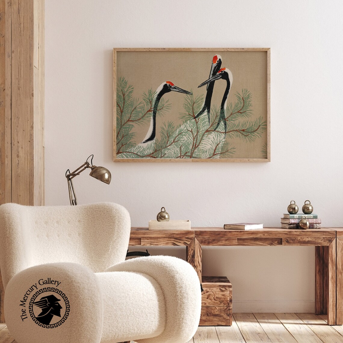 Cranes by Kamisaka Sekka, Japanese Vintage Poster - Image 3