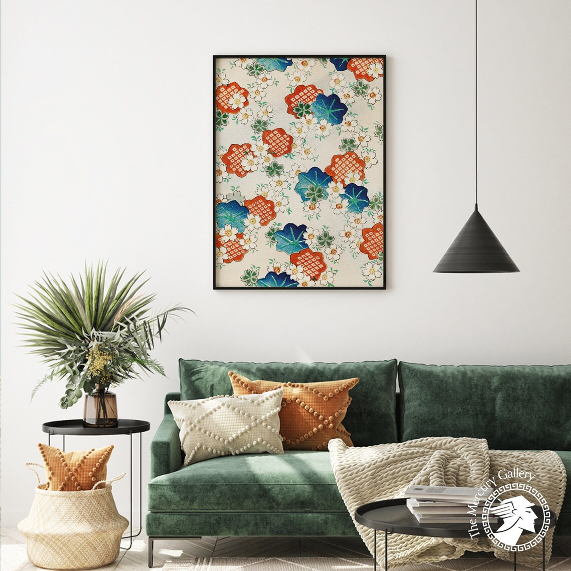 Bijutsu Sekai Floral Pattern Vintage Art Print - Image 4