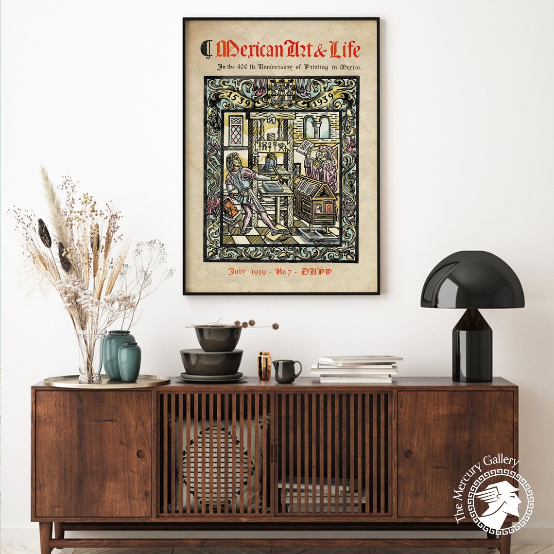 Mexican Art Life July 1939 Printing Press Anniversary Magazine Cover Print - Image 6