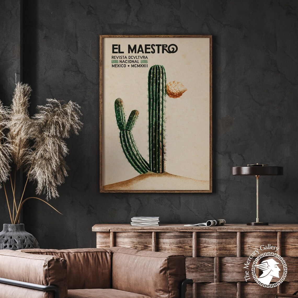 Mexican Vintage Blooming Cactus Art Print - Image 2