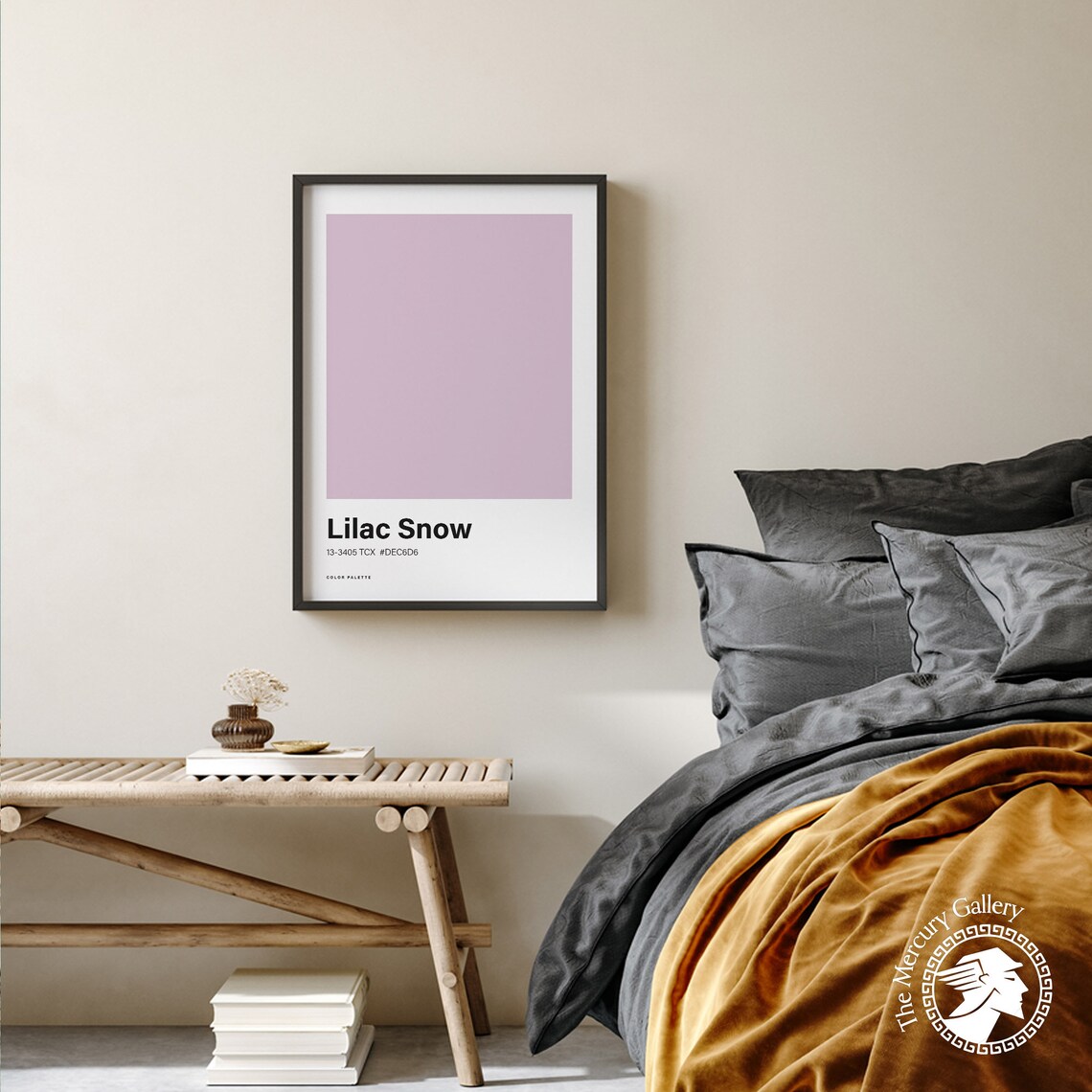 Lilac Snow Color Palette Swatch Minimalist Soft Purple Wall Art Poster - Image 2