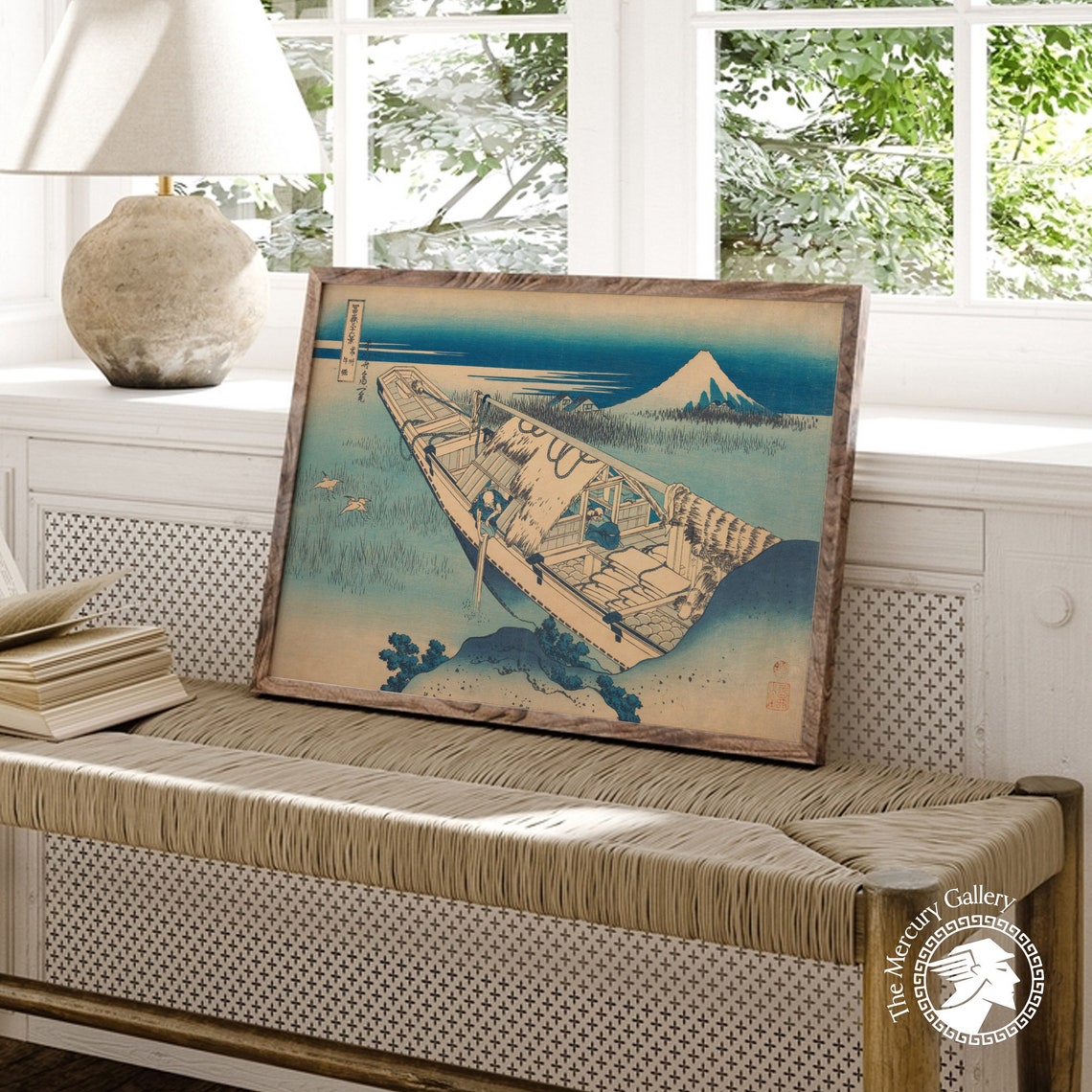 Hokusai Umezawa Marsh Ferry Boat Mount Fuji at Dawn Ukiyo E Art Poster - Image 3