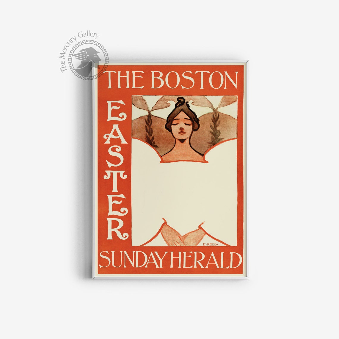 Ethel Reed Boston Easter Sunday Herald 1895 Vintage Advertising Poster - Image 3