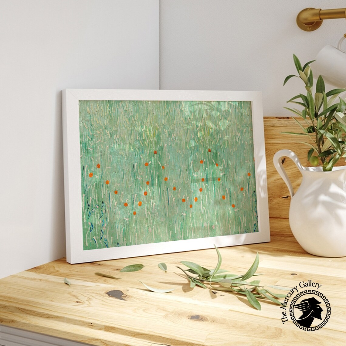 Vincent Van Gogh Green Poppy Field Meadow Impressionist Art Print