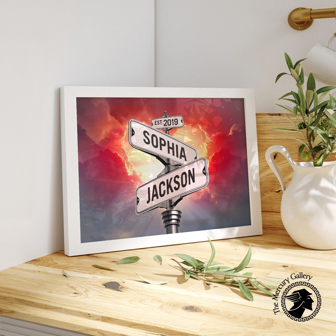 Personalized Name Intersection Sign, Valentine Gift - Image 4