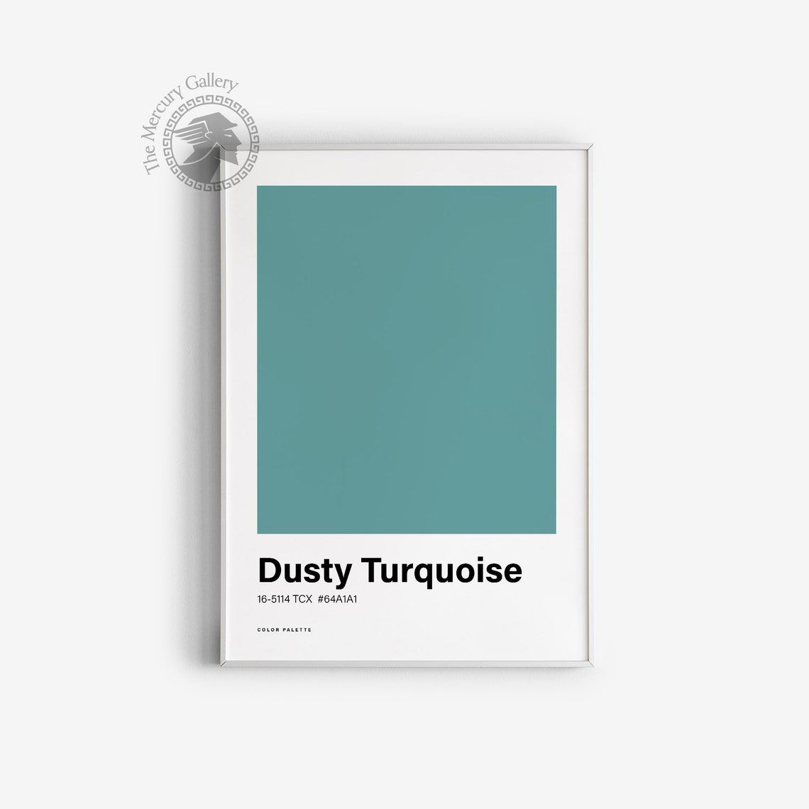 Dusty Turquoise Color Poster Print Great Color Scheme Minimalistic Design Trending Colour Print Complementary Wall Poster - Image 3