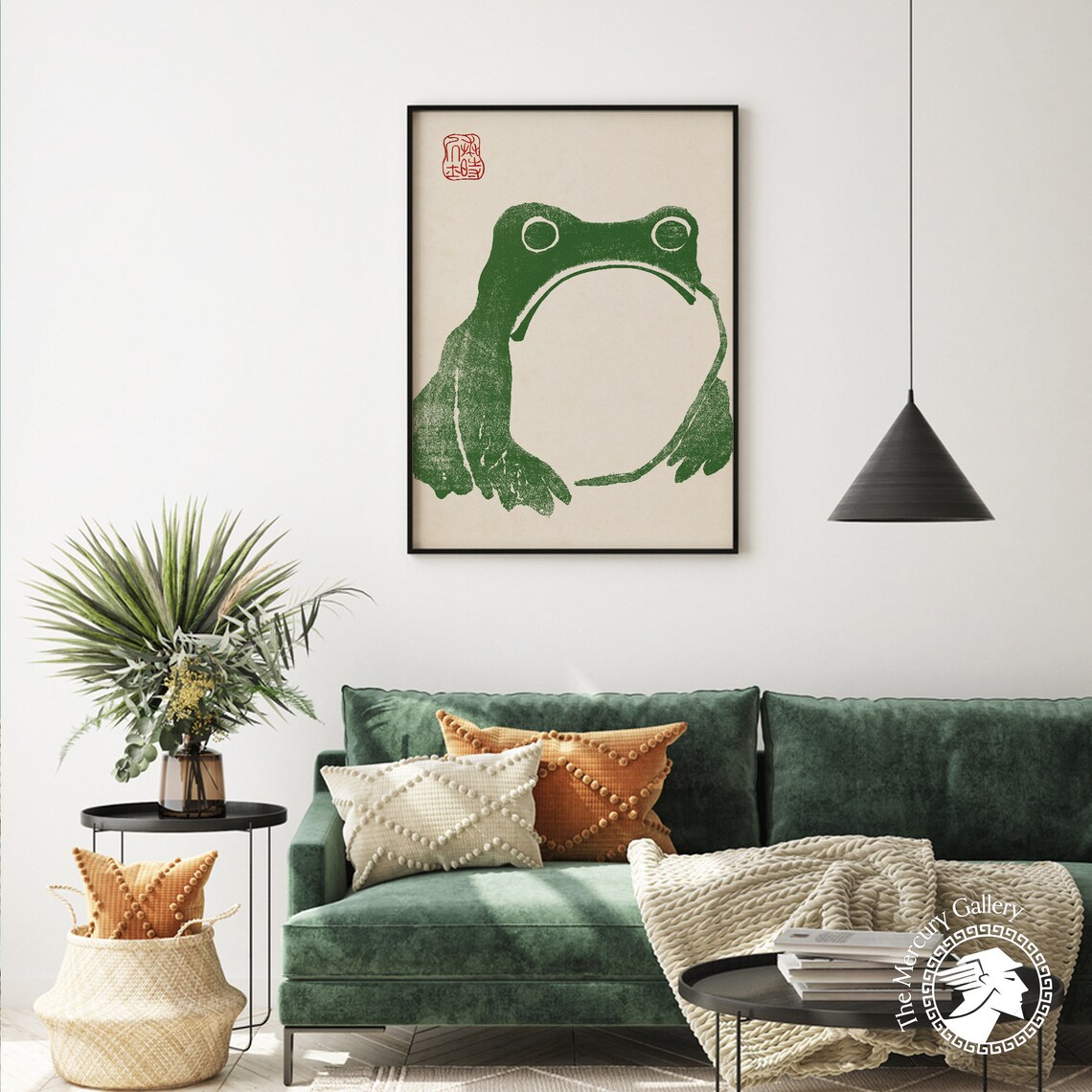 Japanese Vintage Green Frog Art Print, Matsumoto Hoji - Image 4