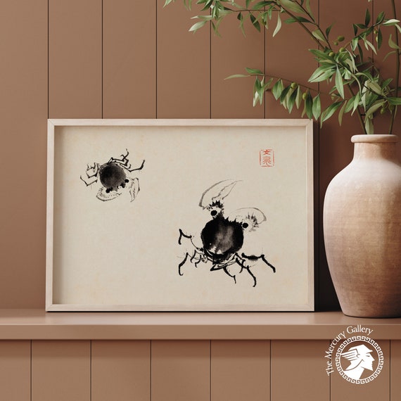 Japanese Poster Japanese Crabs Poster Print Katsushika Hokusai Vintage Animal Print