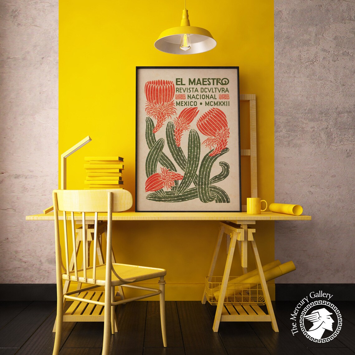 Mexican Exhibition Cactus Travel Poster, Vintage Wall Art - Image 4