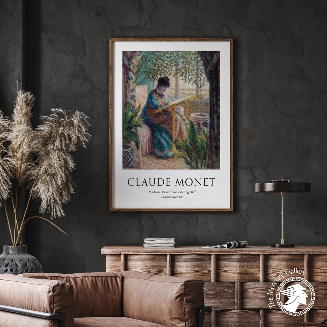 Claude Monet Madame Monet Embroidering Vintage Impressionist Poster - Image 5