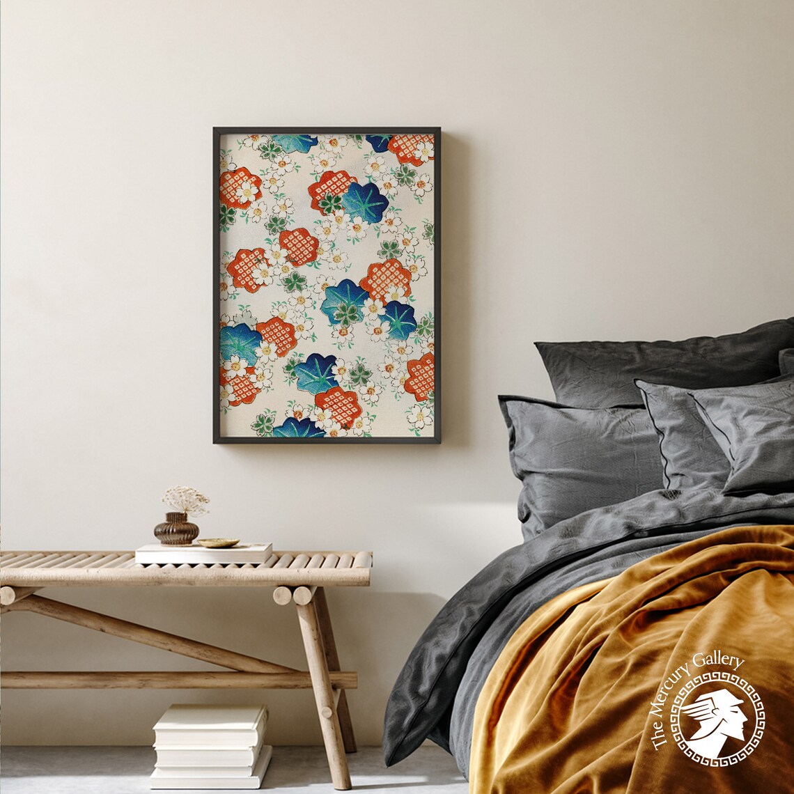 Bijutsu Sekai Floral Pattern Vintage Art Print - Image 2