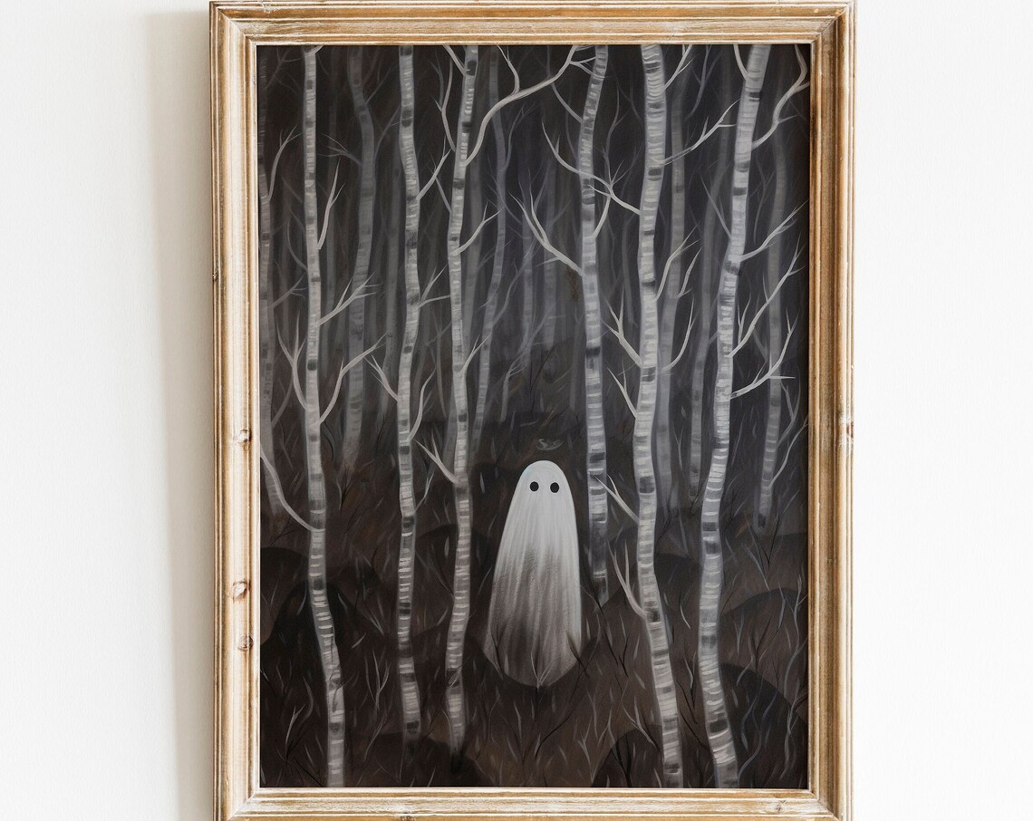 Ghost In The Woods Vintage Storybook Art - Image 2