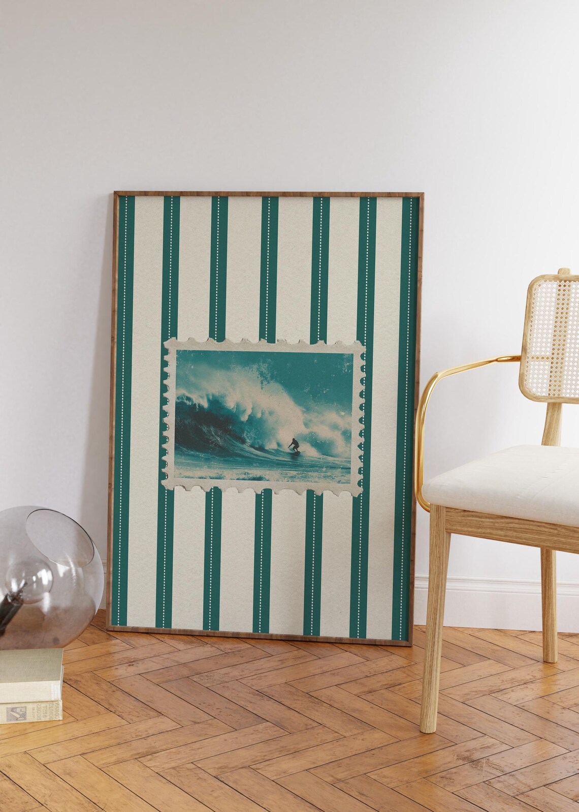 Vintage Beach Ocean Travel Poster, Retro Surf Print