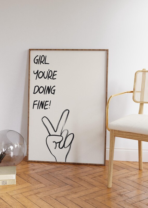 Motivational Trendy Wall Art Print Positive Quote Poster Strong Woman Typography Female Empowerment Living Room Gift