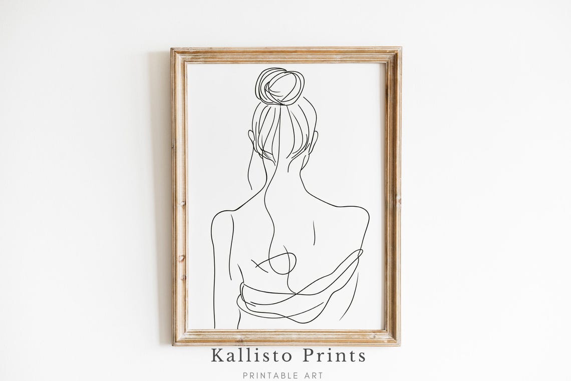 Minimalist Female Line Art Print Modern Black And White Woman Sketch Abstract Wall Decor Boho 1045