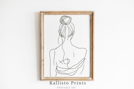 Minimalist Female Line Art Print Modern Black And White Woman Sketch Abstract Wall Decor Boho 1045