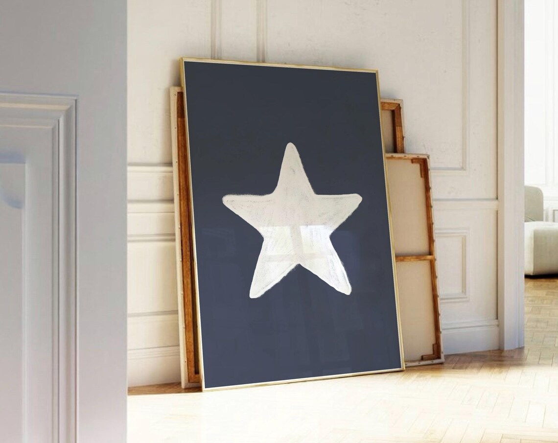 Retro Star Art Print, Trendy Modern Wall Decor - Image 3