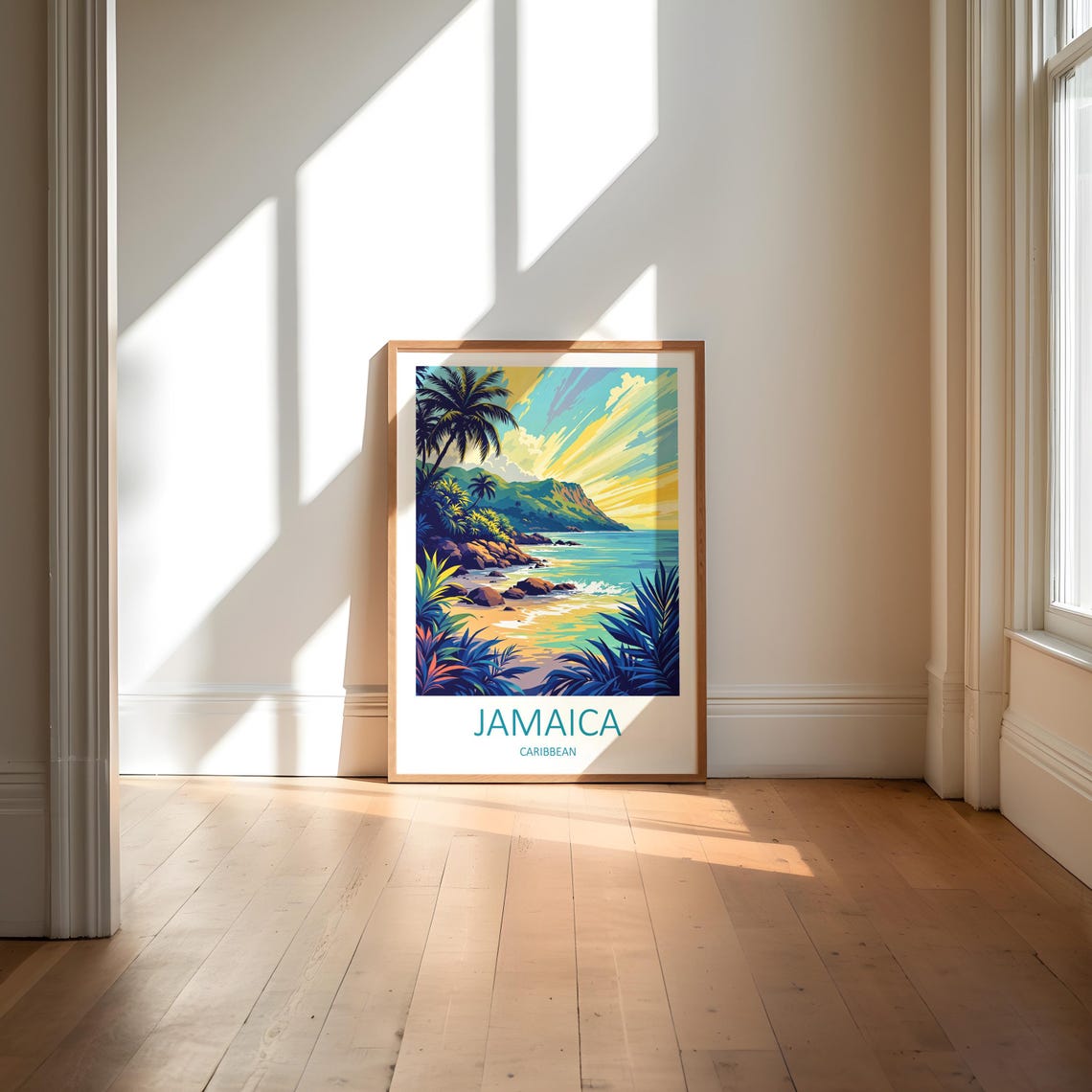 Jamaica Caribbean Tropical Cove Sunset Beach Waves Travel Poster - Image 5
