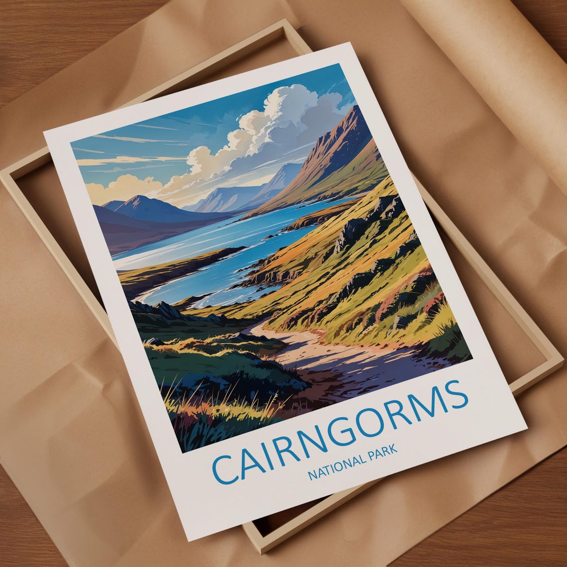 Cairngorms National Park Scotland Mountain Lake Trail View Poster - Image 4