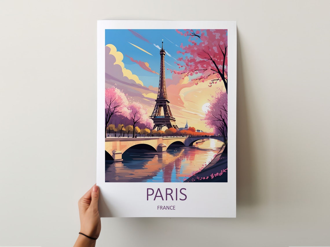 Paris Print Paris Poster Paris Wall Art France Print Paris Travel Print Eiffel Tower Print Travel Gift French Poster Paris Gifts - Image 5