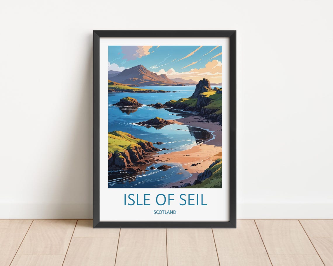 Isle Of Seil Travel Print Scottish Islands Scotland Print Scotland Travel Print Scottish Gifts Isle Of Seil Poster Travel Gift For Him