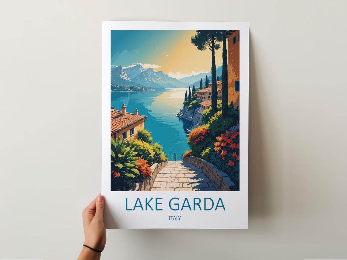 Lake Garda Print Lake Garda Poster Lake Garda Italy Lakes Poster Italy Wall Art Italian Prints Italy Travel Print Italy Travel Gift - Image 5